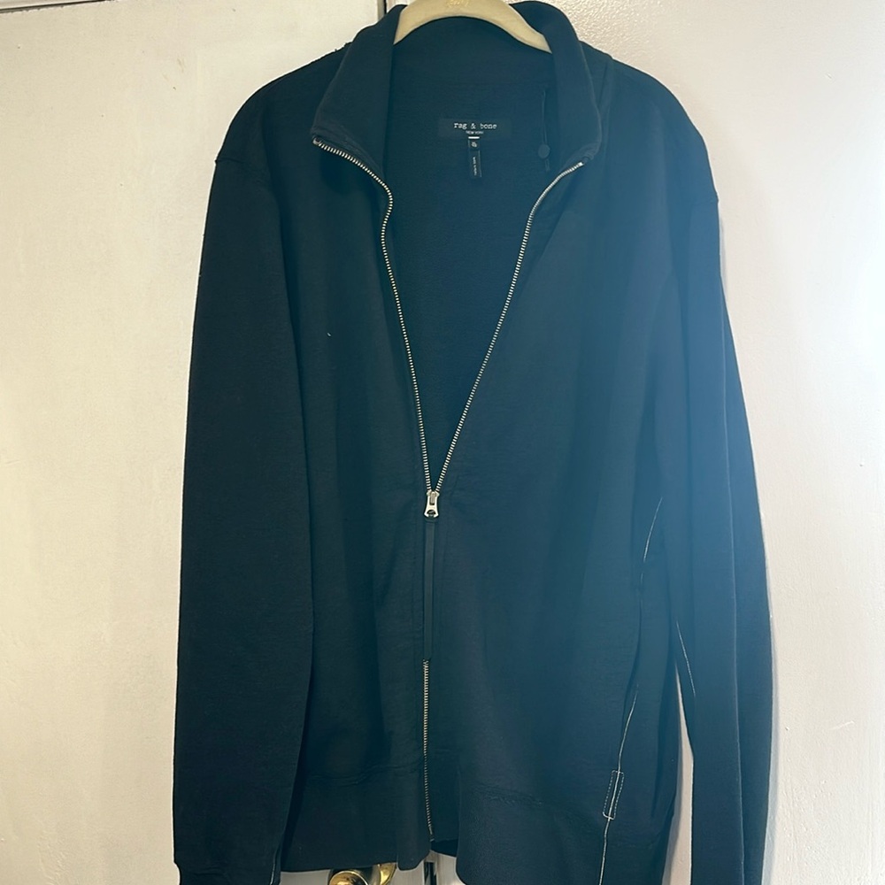 rag & bone Black Lightweight Zip-Up Shirt Jacket